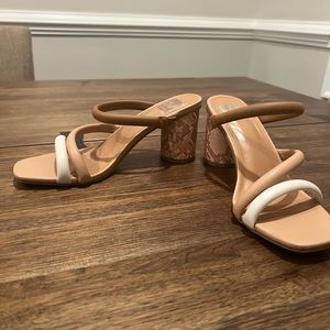 Dolce vita tan and white sandals